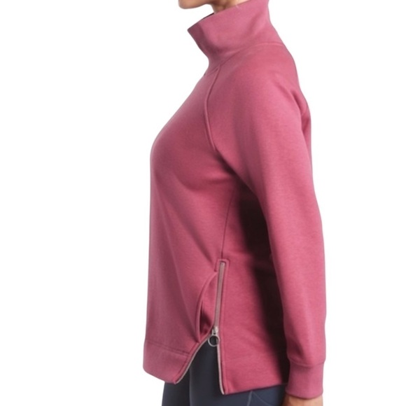 ATHLETA Side Zipper Cozy Karma Funnel Neck Pullover Sweatshirt Top Size XL Tall - Picture 7 of 16